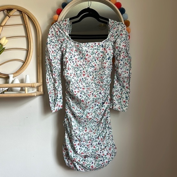 Lovers + Friends Ditsy Floral Long Sleeve Ruched Mini Dress Lovers and Friends - Picture 2 of 10